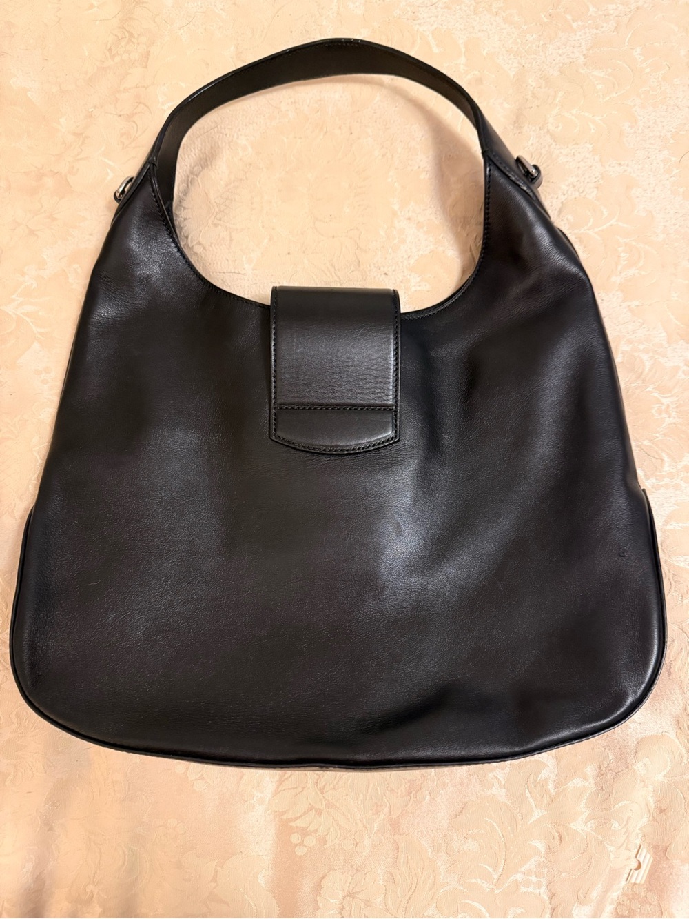 Gucci Black Leather Hobo with peacocks and flower blossom - Picture 3 of 7